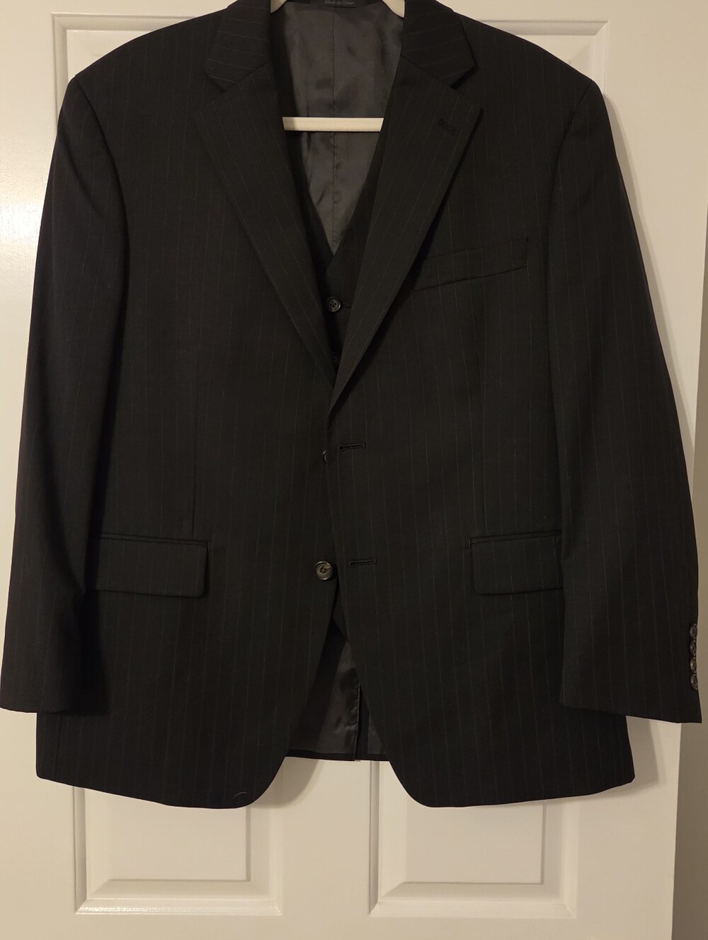 Ralph Lauren Men's Black Pinstripe Two-Button Blazer And Vest